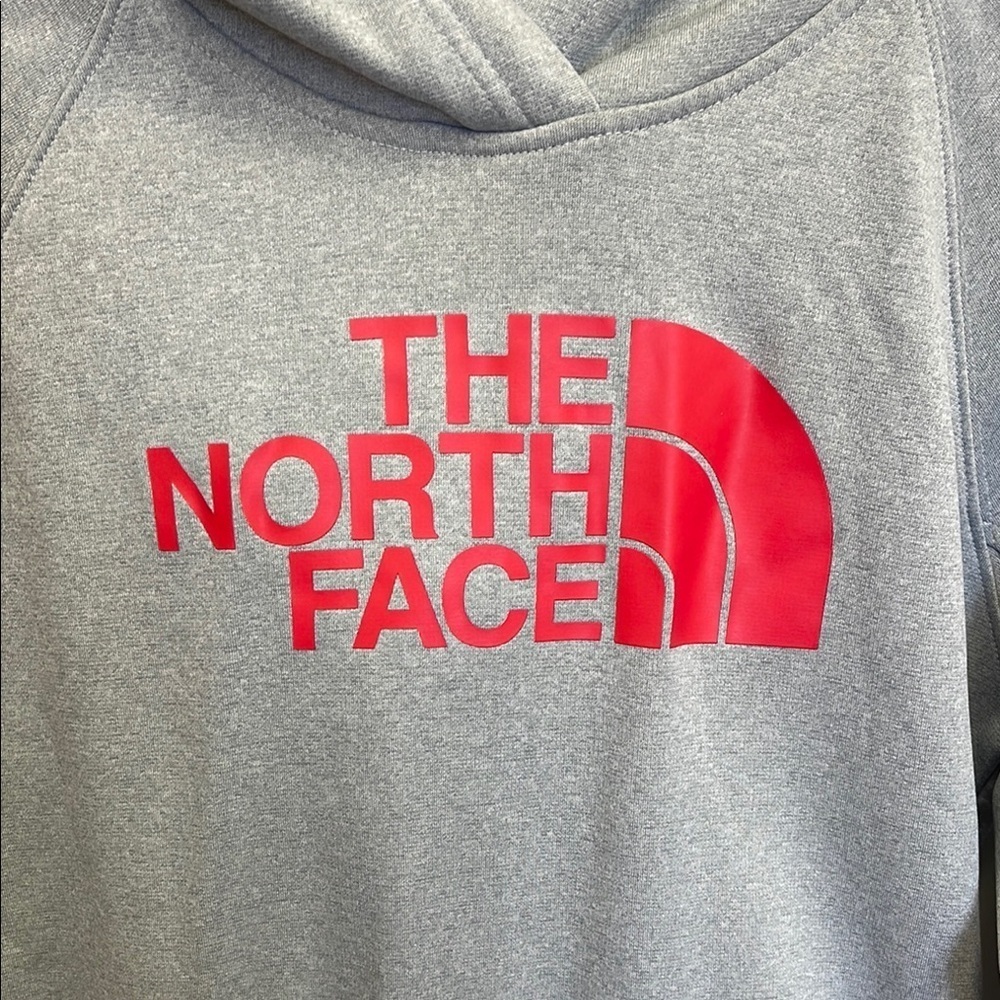 The North Face Gray Hoodie with Red Logo - Picture 3 of 6